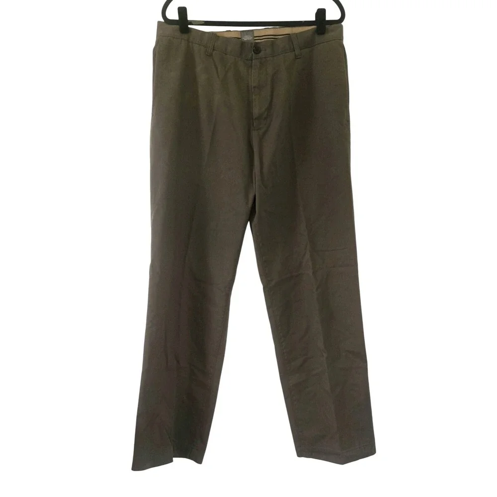 Gap Classic Khakis Mens 36x34 Gray Relaxed Fit Cotton Twill‎ Chino Pants